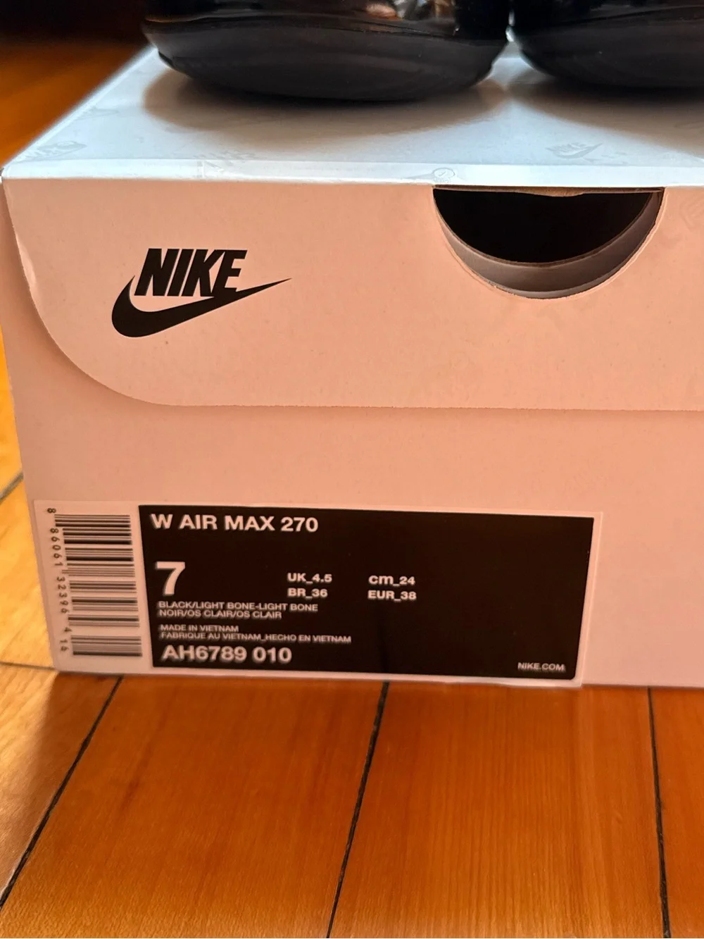 New Nike Air Max 270 Women’s Shoes - Black/LT Bone